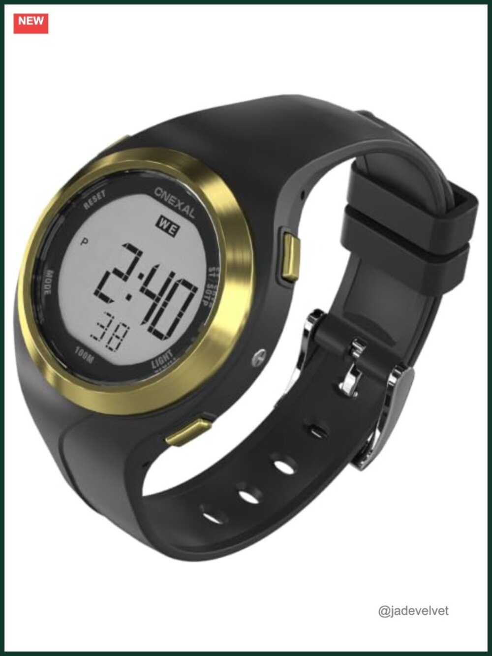 Women's Slim Digital Watch 100M Waterproof Resin Strap